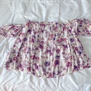 American Eagle strapless floral shirt